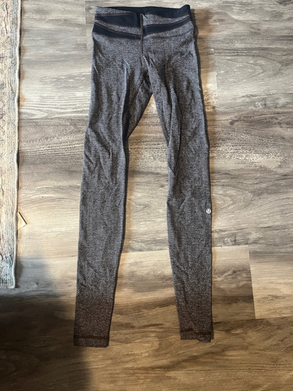 lululemon athletica Black/brown Herringbone Leggings.